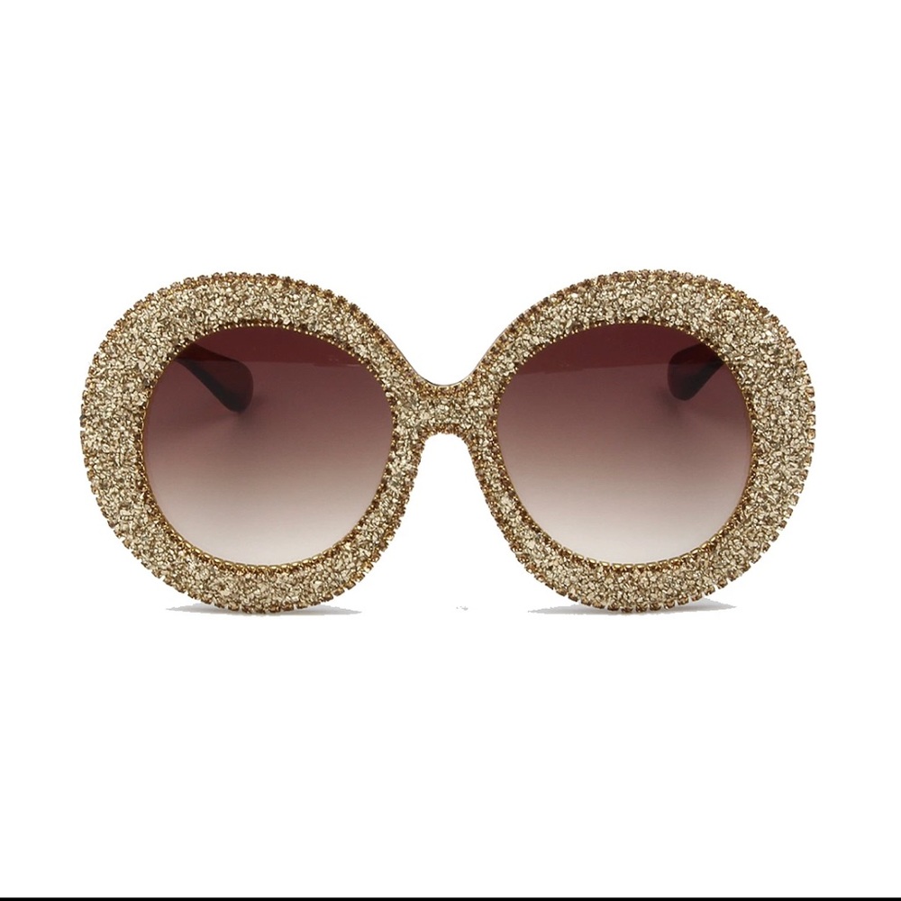 Oversized Bling Rhinestones Round sunglasses - Picture 2 of 5